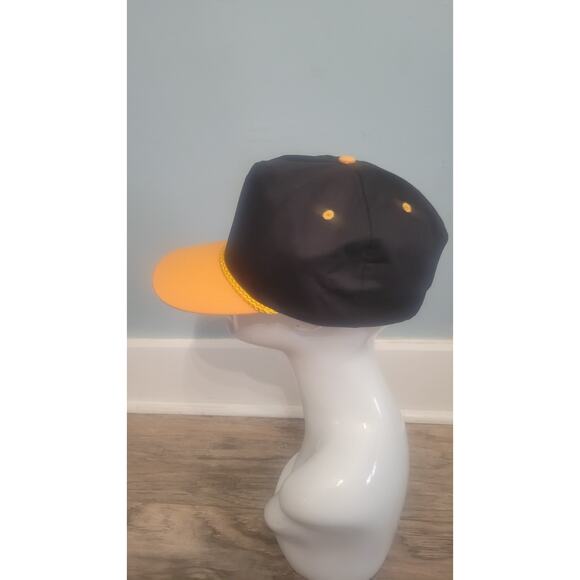 Vintage San Sun Snapback Hat Black Gold Rope Trucker Cap Nwot Made in Sri Lanka - Picture 2 of 6